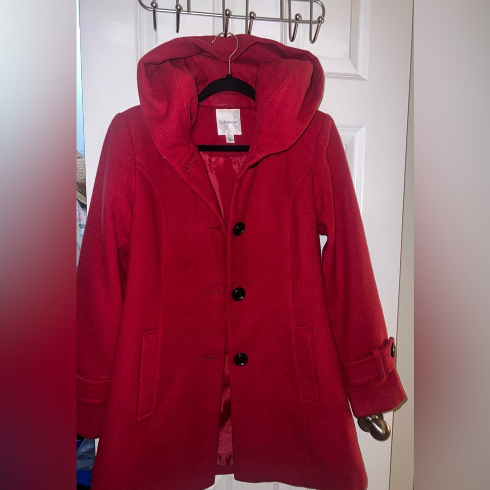 Croft & Barrow red wool coat
